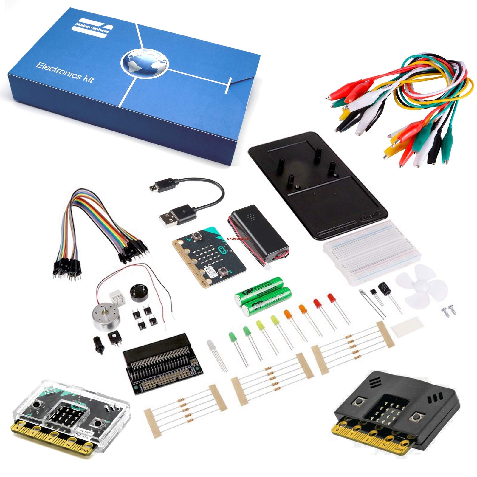 Inventors Kit for BBC micro:bit V2 with 10 Experiments include BBC Micro:bit with Clear and Black Case, BBC Micro:bit Starter Kit