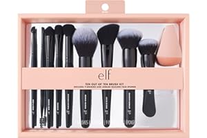 e.l.f. Ten Out Of Ten Brush Set, 10 Piece Brush Kit, Brushes For Face Makeup, Eyes, Brows & More, Made With Synthetic Bristles, Vegan & Cruelty-Free