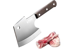 Kitory Meat Cleaver - Heavy Duty Axes Shape Full Tang Kitchen Knife - HC Stainless Steel especailly for Bone Breaking and Cut