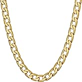 LIFETIME JEWELRY Beveled Gold Cuban Link Chain for Men & Women - 24k Real Gold Plated Necklace - Lifetime Replacement - Heavy Duty Clasp (3mm, 6mm & 9.5mm)