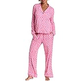 bebe Button Down Pajamas for Women, Long Sleeve Button Up Pajamas with Pants, Ladies Sleepwear PJ Set