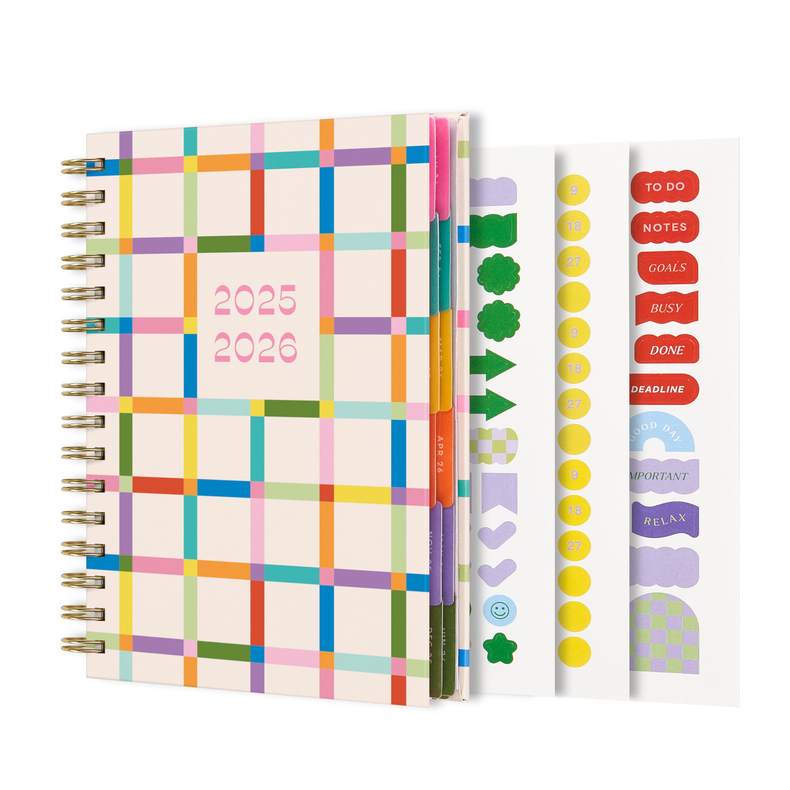 Photo 1 of ****MISSING STICKERS****And Per Se Student Planner 2025-2026, Academic Planner July 2025 - June 2026, 8.5" × 6.2", Weekly & Monthly Lesson Plan for Students with Colorful Tabs & Stickers (Color Grid)****MISSING STICKERS****