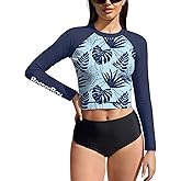 BesserBay Women's UPF 50+ Long Sleeve Rashguard Swimming Crop Top