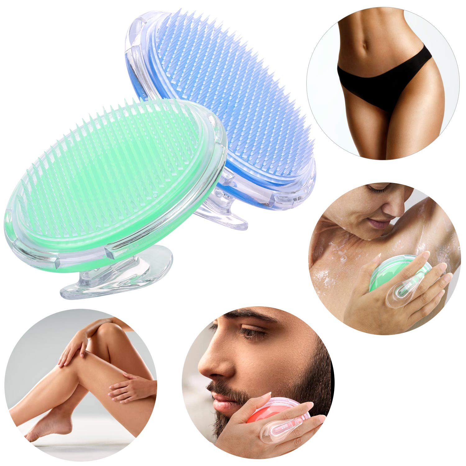Tbestmax 3 Pcs Exfoliating Brush for Ingrown Hair, Body Scrubber, Blue Green Red : Beauty