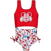 Disney Minnie Mouse UPF 50+ One Piece Bathing Suit Infant to Big Kid Sizes (12 Months - 14-16)