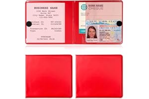 Kewucn 2 Pack Car Registration Insurance Holder, 10.55''×4.8'' Essential Auto Card Glove Box Organizer, Vehicle Interior Accessories Perfect for Most Car, Truck, SUV(Red)