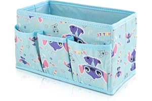 CNEISEJK Stitch Collapsible Storage Box Stitch Cosmetics Box Foldable Baskets Office Desk Room Decoration Makeup Holder for Women Girls (SNX SDZ B 2403)