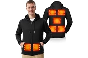 Molifen Heated Hoodie for Men, Zip Up Electric Heating Sweatshirt, Fleece Lined Winter Thermal Heated Sweater