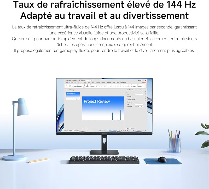 Gaming Moniteur 27 Pouces, 144Hz, FHD, FreeSync, IPS, P27FDA-RAGL