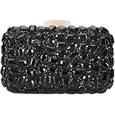 Hupifaz Gemstone Clutch Purses for Women Wedding Party, Rhinestone Purse Crystal Evening Bag for Women Evening