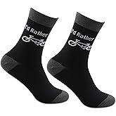 MBMSO Funny Bike Socks Cyclists Gifts 2 Pairs I'd Rather be Biking Socks Gift for Biker Novelty Cycling Lover Gifts