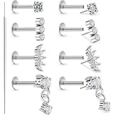 Lsnevsie 14K Gold Filled 20G 18G 16G Threadless Flat Back Earrings Studs Surgical Stainless Steel Push In Nose Rings Studs Tragus Forward Helix Conch Cartilage Earrings Piercing Jewelry For Women Men