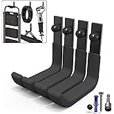 4 Pack Garage Storage Hooks, Ladder Hangers, Steel Wall Mount Hooks, Utility Hooks for Hanging Heavy Duty Shed Tools, Ropes, 