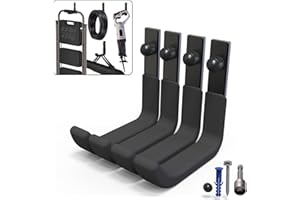 4 Pack Garage Storage Hooks, Ladder Hangers, Steel Wall Mount Hooks, Utility Hooks for Hanging Heavy Duty Shed Tools, Ropes, 