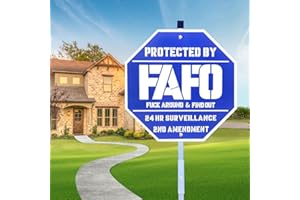 WUQIREN FAFO Security Sign, Protected By FAFO Metal Sign, Fuck Around and Find Out Sign,Home Security Sign Yard, Funny Warning Signs