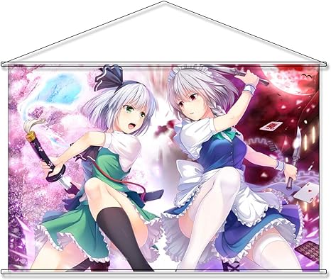 Amazon Co Jp Nijigen Club タペストリー 東方project 東方プロジェクト 十六夜 咲夜 いざよい さくや 魂魄 妖夢 こんぱく ようむ Konpaku Youmu ポスター 掛ける絵 巻物 軸物 アニメ 漫画 可愛い アニメ おしゃれ 萌え カスタム可能 90cmx60cm ホビー 通販