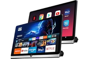 SEVENTOUR 14 inch 4K Android 10.0 Portable Car TV Headrest Monitor Tablet for Back seat, Support Phone Wireless mirroring Touch Screen,with WiFi/Bluetooth/HDMI/USB/AirPlay Video Player 4G ram+ 64G ROM (2*PCs)