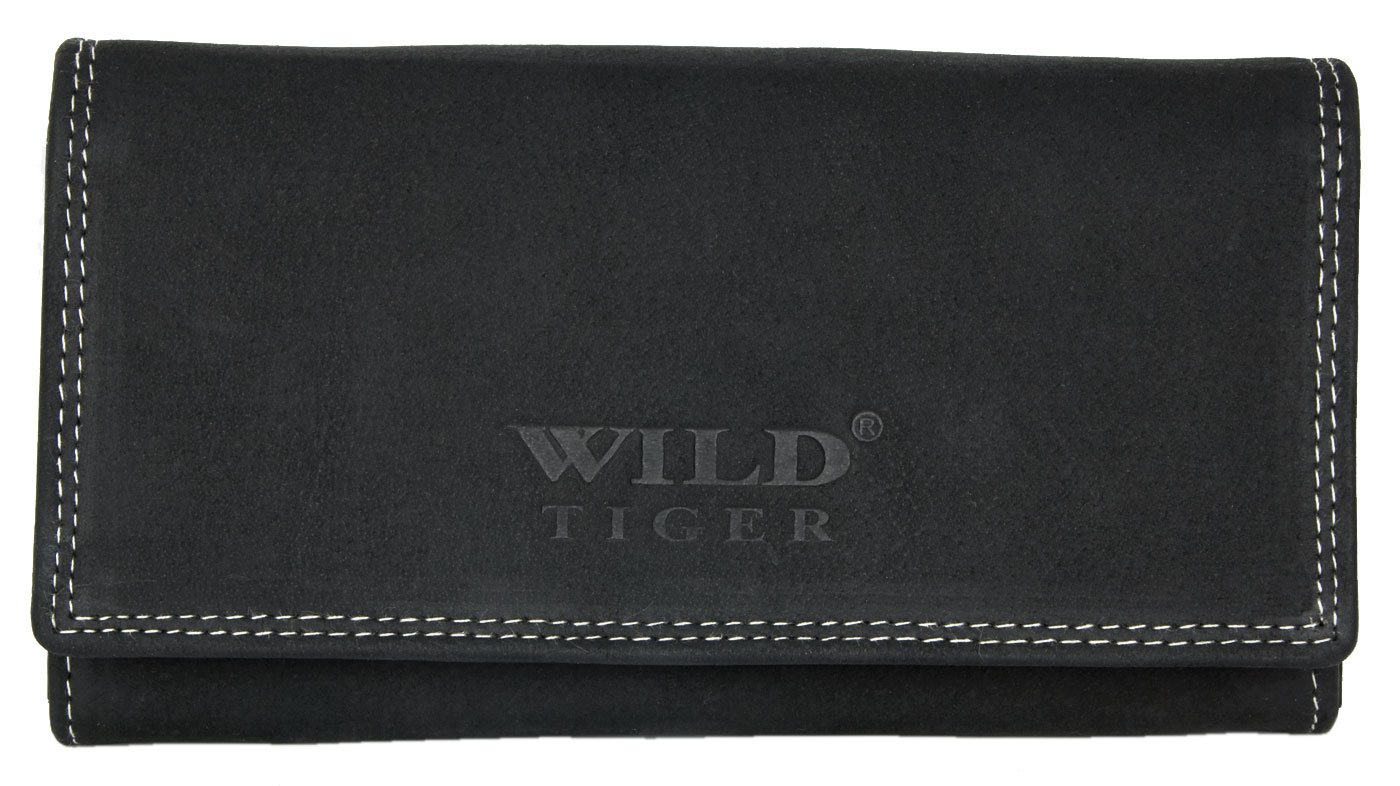 Wild Tiger Women's Dark Grey Genuine Leather Wallet