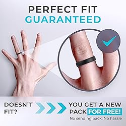ThunderFit Unisex Silicone Wedding Rings, Rubber