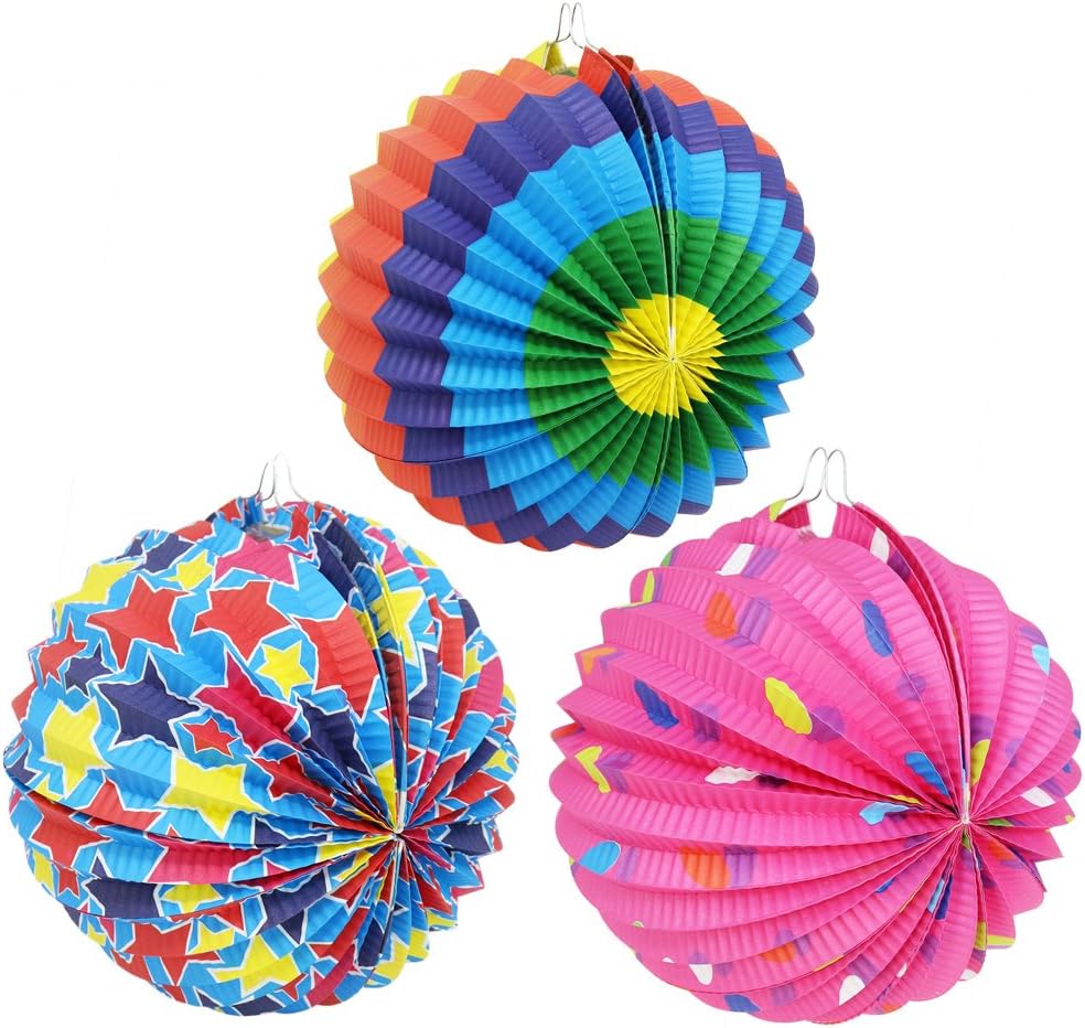 COM-FOUR® 3x Lantern with colorful motives, Paper lantern for Saint Martin and Halloween - Image 3