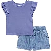 Splendid girls Tossed Flower Short-sleeve Top and Shorts Set