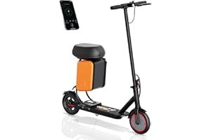 RIUIIO Electric Scooter for Adults - 19MPH & 15/21-Mile Range, 350W Motor, 8.5" Solid Tires with App Control & Dual Brake System - UL2272 Certified Folding Commuter E-Scooter for Adults (Optional Seat)