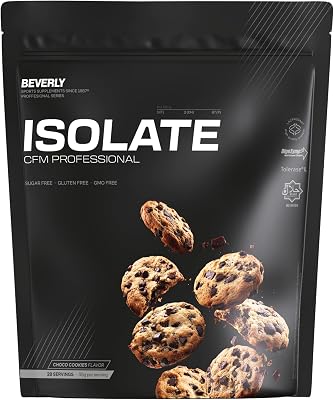 Beverly ISOLATE CFM – Proteína Aislada de Suero Premium (Whey Isolate) | 30 g Proteína | Baja en Lactosa y Sin Azúcares Añadidos | 29 Servicios | Desarrollo Muscular (1 Kg, Chocolate Cookie)