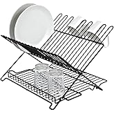 Better Houseware 1483 Junior Folding Dish Rack, Black