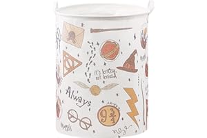 VRADCOREL Nursery Decor,Baby Laundry Large Hamper Basket Foldable With Waterproof Pe Coating,Potter Dirty Clothes Basket for Kids,Bedroom,Bathroom Set,Toy Bin,Boys and Girls Birthday Gifts (round)