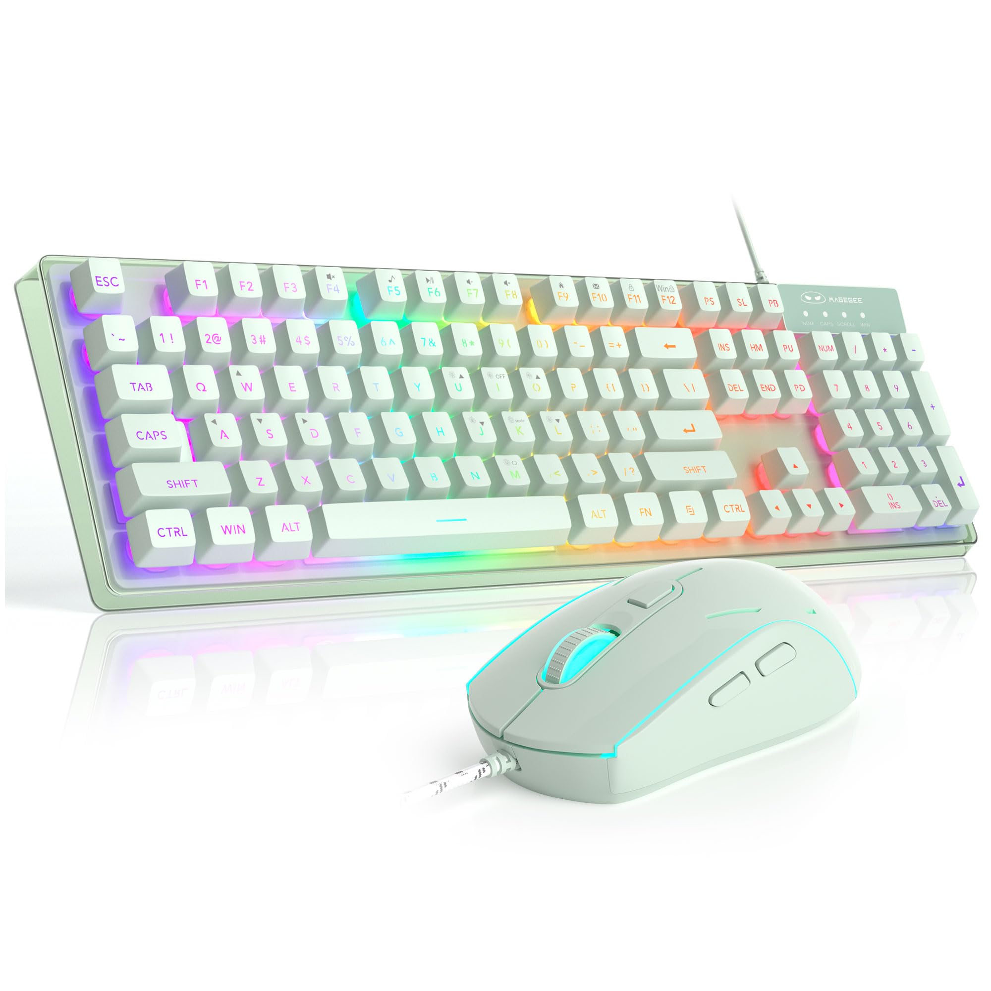 ゲーミングキーボードとマウスのコンボ、K1 RGB LEDバックライト付きキーボード 104キー付き コンピューター PC/ノートパソコン用ゲーミングキー