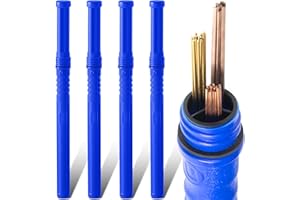 Vouyar 4 Pcs Welding Rod Storage 40 Inch Tig Rod Storage Canisters Welding Electrode Holder Airproof Waterproof Welding Rod Container (Blue)