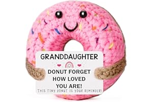 BuiltFit Birthday Granddaughter Gifts from Grandma - Crochet Donut Positive Emotional Gift for Granddaughters from Grandparents Grandpa Birthday Christmas Stocking Stuffers Xmas Holiday Presents
