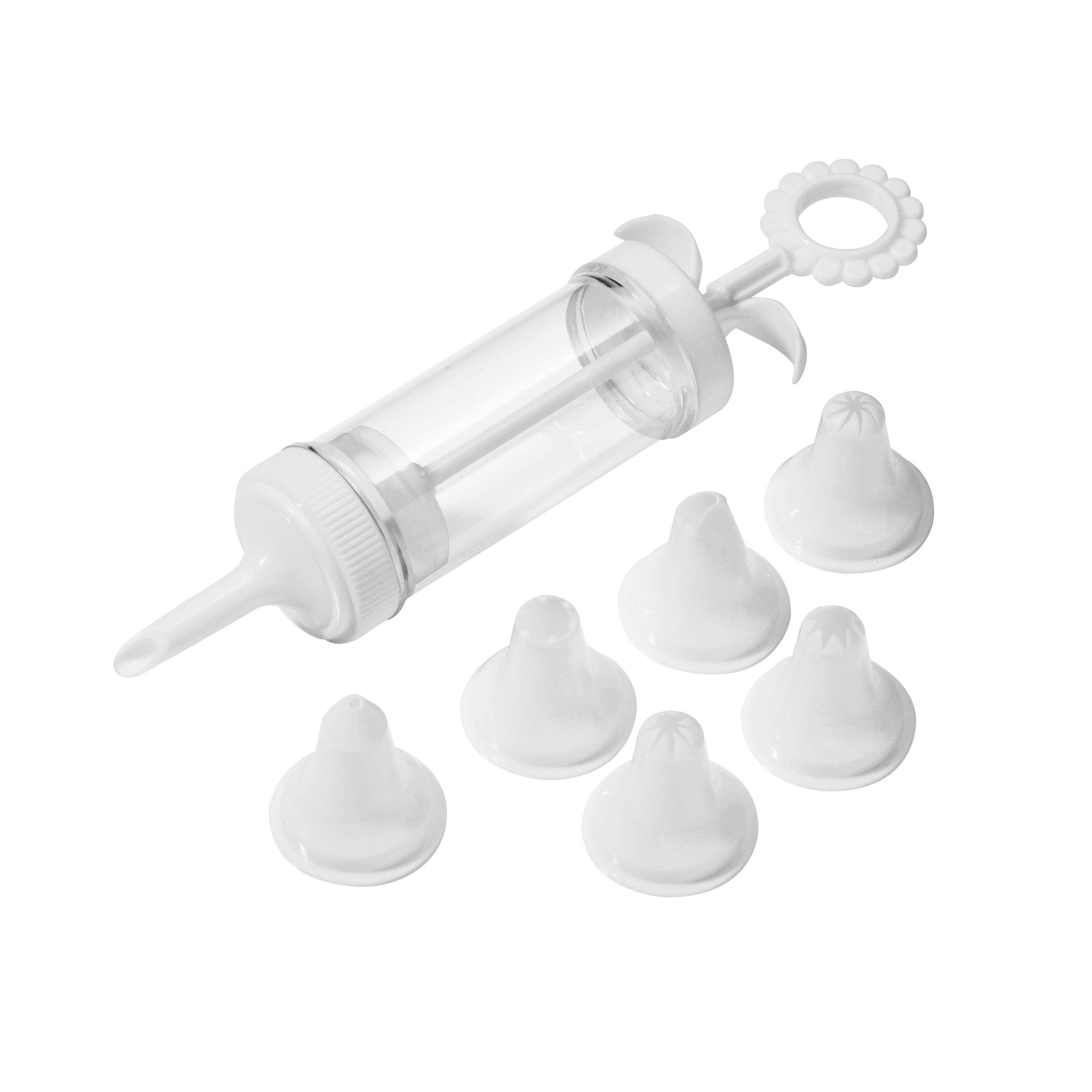 Premier Housewares 806319 Icing Piping Set Icing Gun Icing Sets For Cakes Piping Tools Set of 7 Icing Syringe And Nozzles Icing Tool 23x7x5 , White