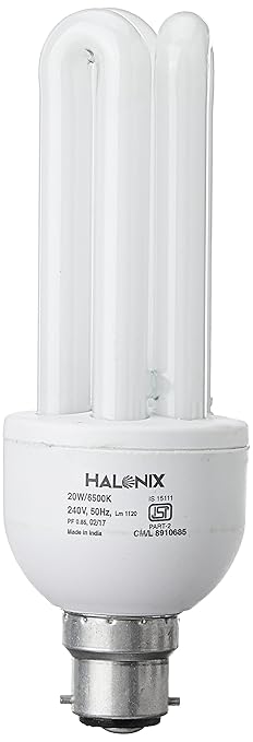 Halonix Super Saver Base B22 20-Watt CFL (Pack of 4, Cool Day Light)