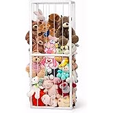 BomSaluka Stuffed Animal Storage, Kids Toy Zoo Storage Organizer with Elastic Band, Thicken PVC Tube Large Stuffed Animals Holder for Nursery Playroom Bedroom Room Furniture Plush Storage