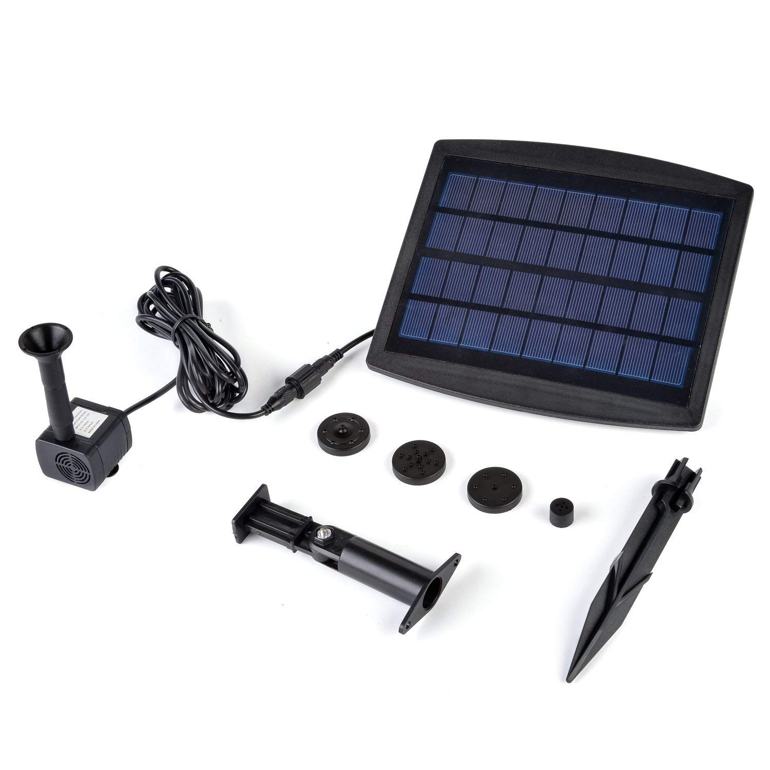 Weanas 9V 2.5W Solar Powered Water Pump Built-in Storage Battery Backup Brushless Submersible Pump Motor Solar Energy Garden Fountain Pond Plants Pool