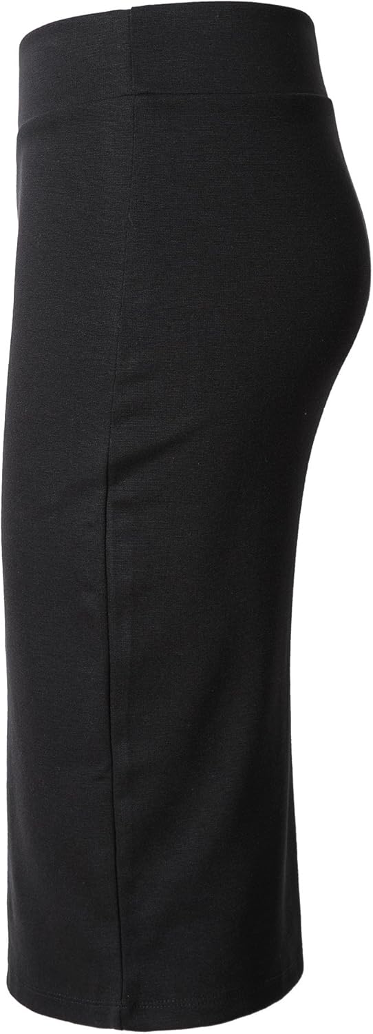Urban CoCo Women's Elastic Waist Stretch Bodycon Midi Pencil Skirt at  Women’s Clothing store