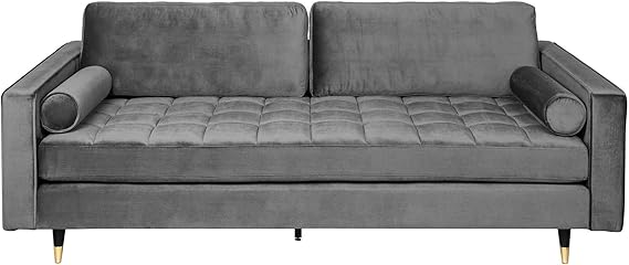 Invicta Interior Elegantes Design Sofa Cozy Velvet 225cm grau Samt