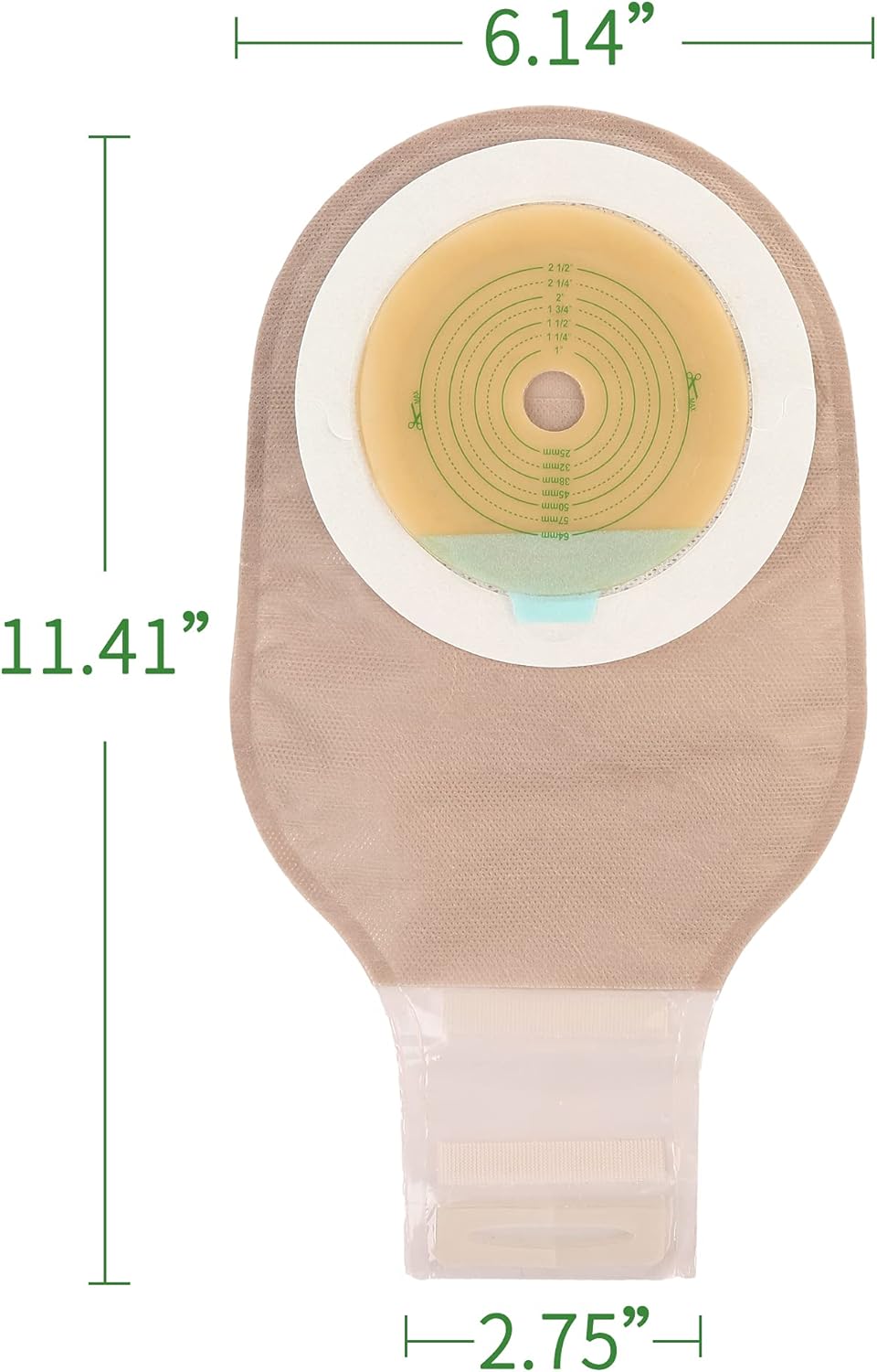 LotFancy 10 PCS Colostomy Bag, Ostomy Supplies, One Piece Drainable Pouches with Hook and Loop Closure,for Ostomy Colostomy Ileostomy Stoma Care, Cut-to-Fit (Max 64mm): Health & Personal Care