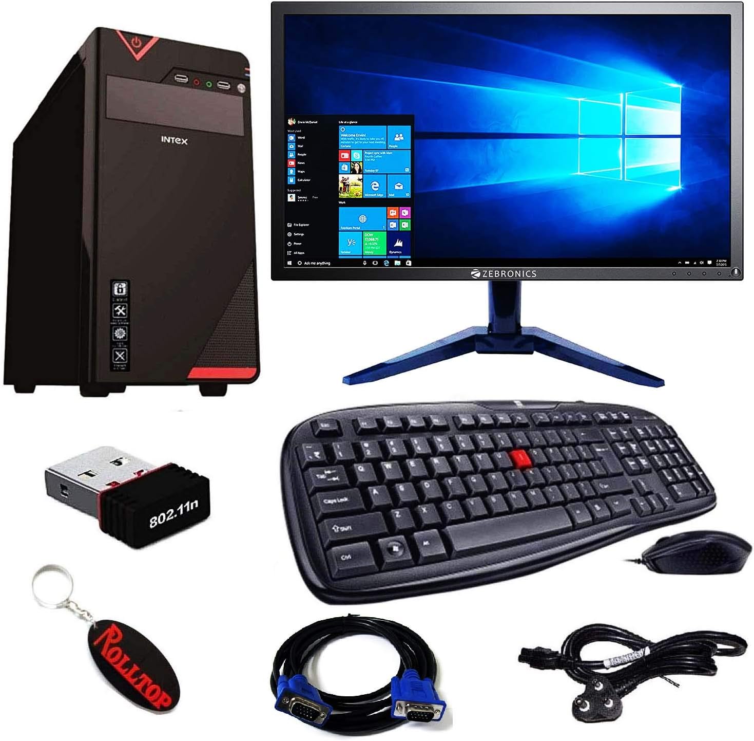 Rolltop® Assembled Desktop Computer,Intel Core 2 Duo 3.0 GHZ Processor, G 31 Motherboard, 15.6 Inch LED Monitor,4 GB RAM (500 GB HardDisk)