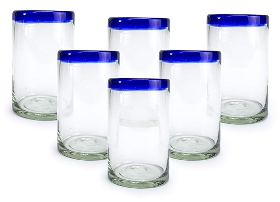 Amazon.com: Vasos de cóctel de cristal reciclado soplado a ...