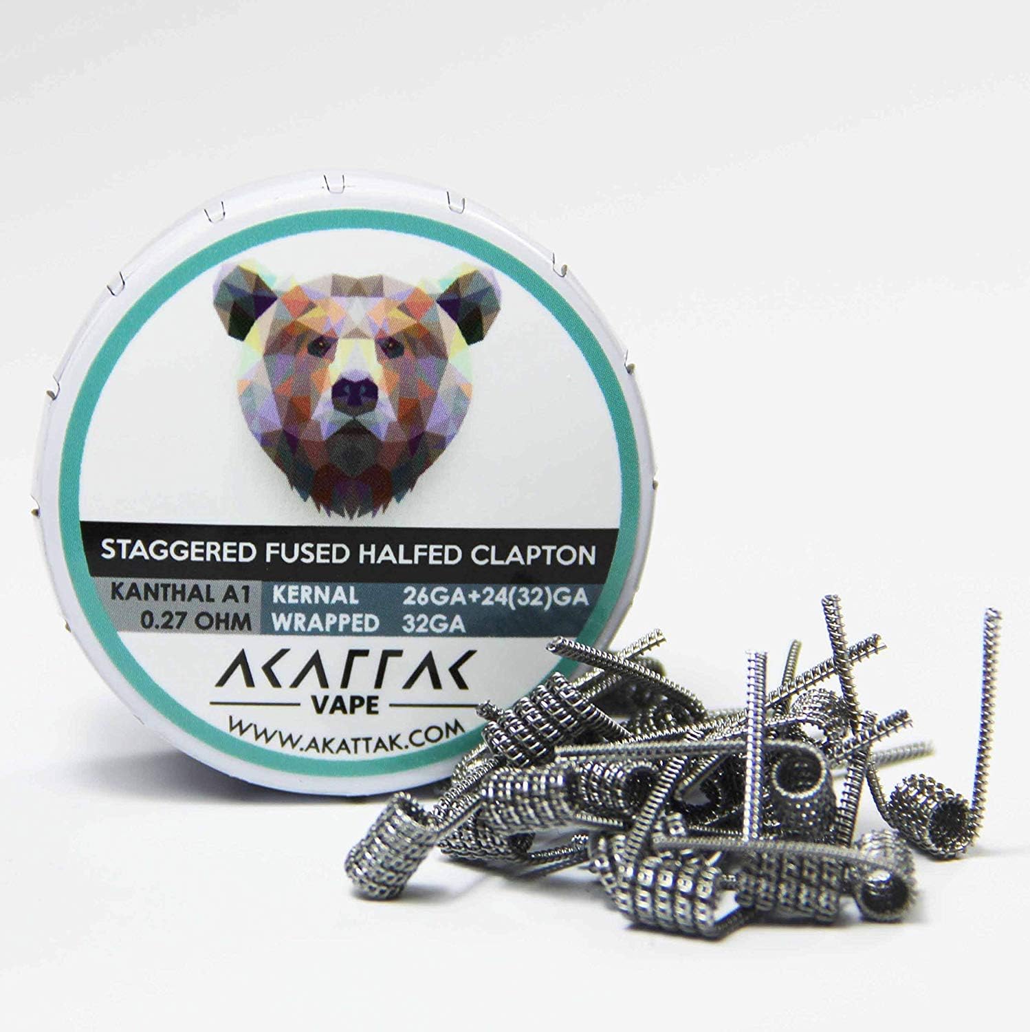 Pre-Made Staggered Fused Half Clapton KA1 Coils - Pack of 20 by Akattak