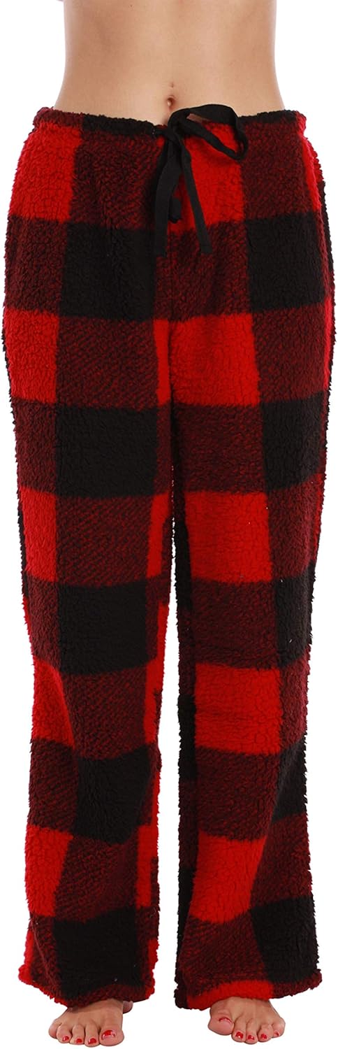 black and white plaid pajama pants