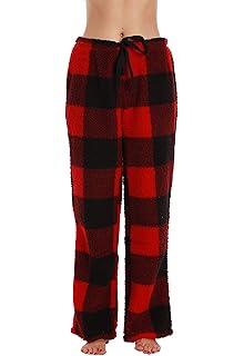 womens red and black plaid pajama pants