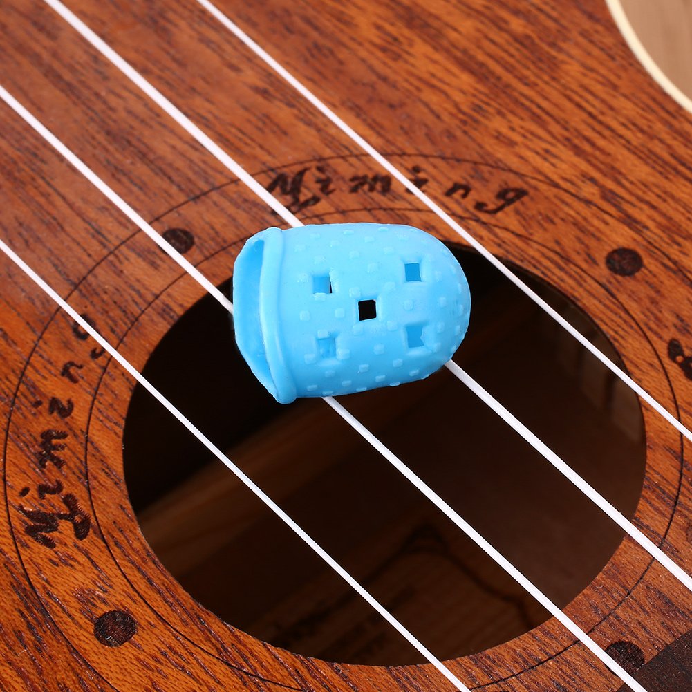 Beautyrain 4 Pcs Guitar Fingertip Protector Silicone Reusable 