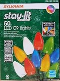 Sylvania Stay-Lit Platinum LED Indoor/Outdoor Christmas String Lights (Various Colors & Sizes) (50ct C9 lights, Multi-Colored)