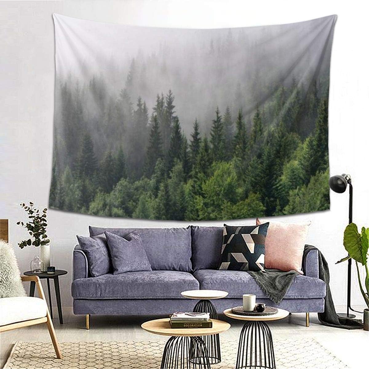 Wandteppich Wald Natur 200x150cm - Deko Für Wohnzimmer & Schlafzimmer