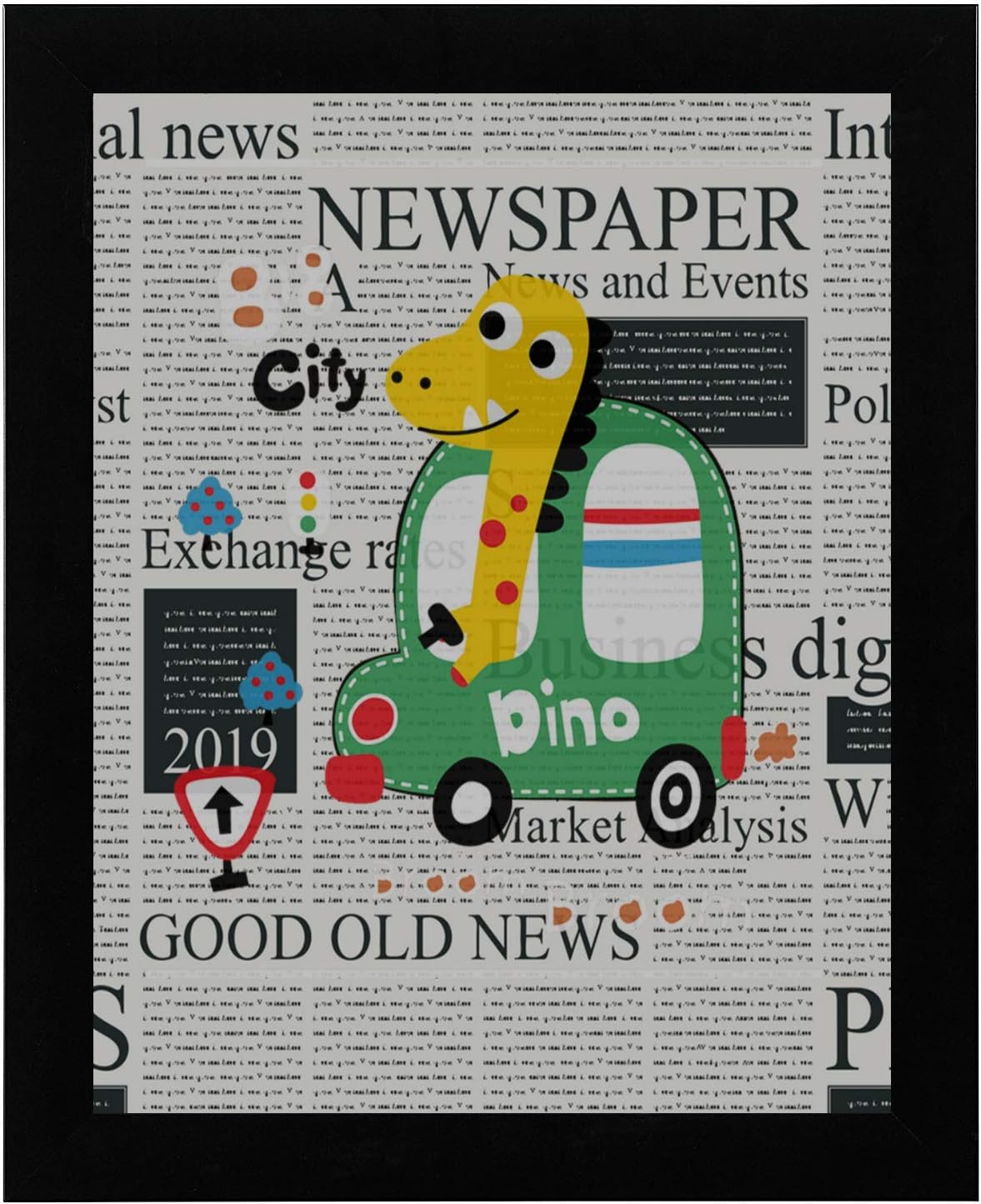 Arte de la pared para la oficina Pequeño dinosaurio Digger Impreso Obra