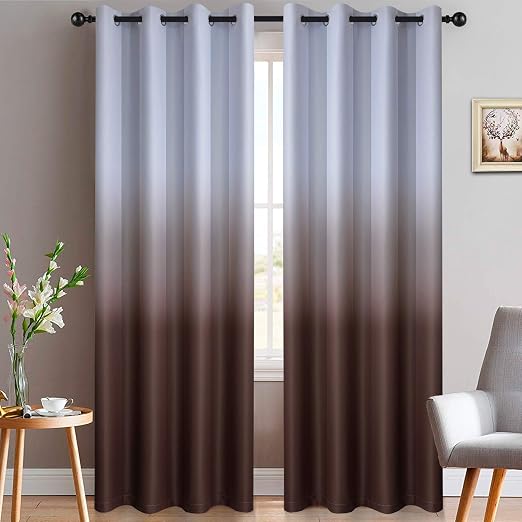 Amazon.com: Yakamok Brown Thermal Insulated Grommet Window Drapes