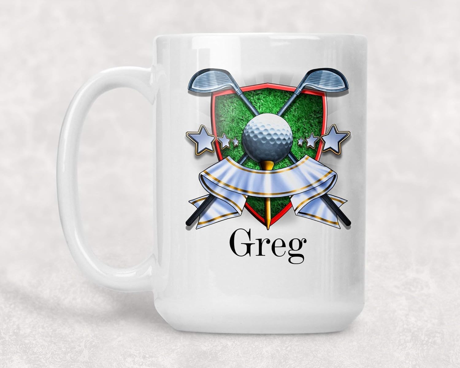 Golf Crest Personalized Ceramic Coffee Mug Handmade